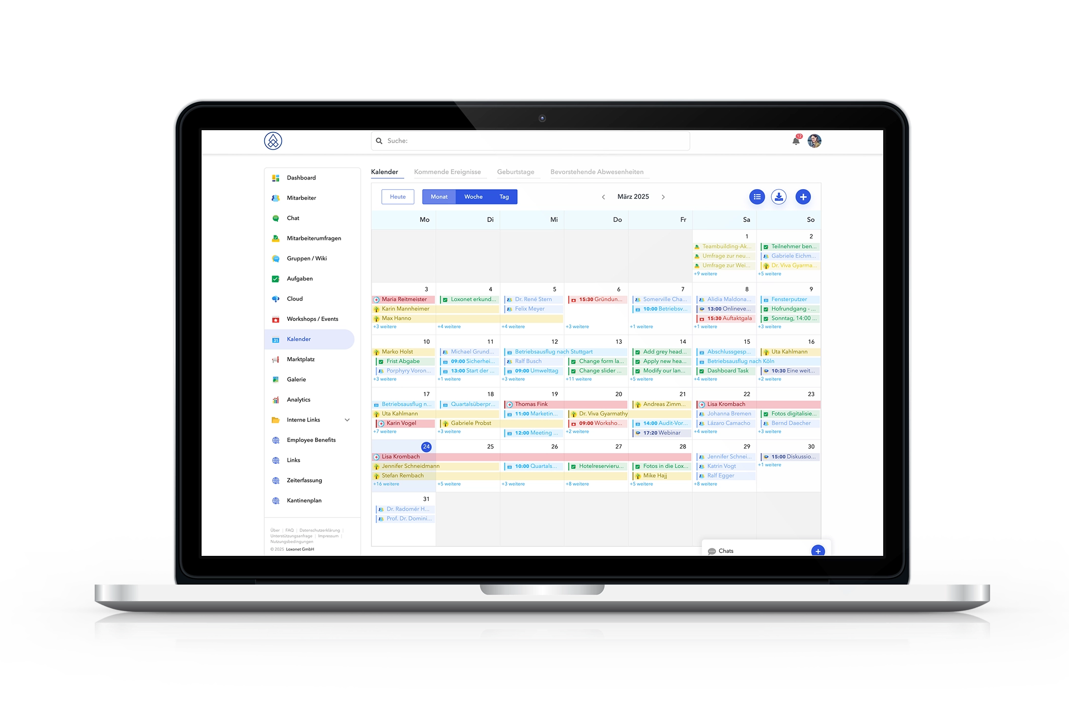 Übersichtlicher Kalender